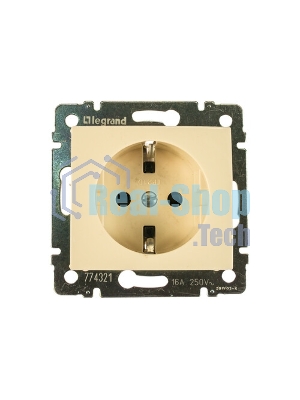 Розетка Legrand 774321 2К+3 со шторками, слон. кость Valena