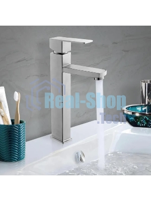 Комплект для ванной, 4 предмета (Тумба Bau Dream Blackwood 40, раковина BAU Mini 24х24, смеситель для раковины высокий Hotel Still, нержавеющая сталь, выпуск клик клак, хром)