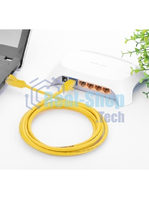 Патч-корд Greenconnect UTP прямой ethernet 0.5m cat.5е, RJ45, литой (Желтый) (GCR-LNC02-0.5m)