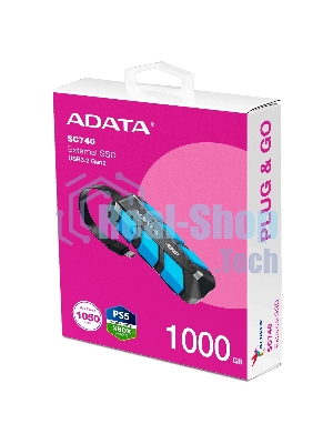 Внешний SSD ADATA SC740, 1TB, USB 3.2 Gen 2 Type-C, R/W 1050/1000, синий
