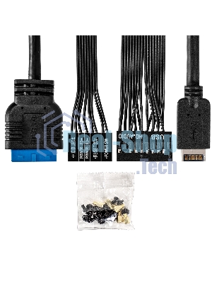 Компьютерный корпус Minitower ExeGate BAA-308UC-UNS500 (mATX, БП UNS500 с вент. 12см, 1хUSB/1хUSB 3.0/1хTypeC, HD Audio, черный)