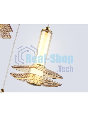 Подвесной светодиодный светильник Ambrella light LH31011/3 BS/TI латунь/янтарь 35W 3000K D450*1790