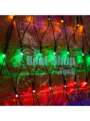 Гирлянда Neon-night Сеть 2х2х1.5 м, свечение с динамикой, прозрачный ПВХ, 136 LED, 230 В, цвет свечения мультиколор