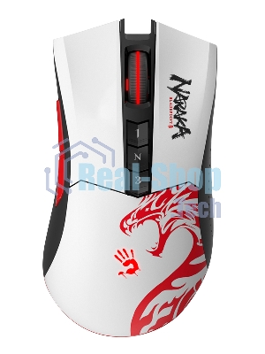 Мышь беспроводная A4Tech Bloody R90 Plus Naraka белый, 5000 dpi, радиоканал, USB, кнопки - 8