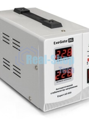 Стабилизатор напряжения ExeGate Master AV-500 (500ВА, 140-260В, цифр. индикация вход/вых. напряжения, 220В±8%, КПД 98%, 5 уровней защиты, задержка, метал.корпус, евророзетка, RTL)