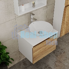 Комплект для ванной, 4 предмета (тумба Bau Dream 60 + раковина BAU D43, белая + смеситель Hotel Still, выпуск клик-клак, хром)