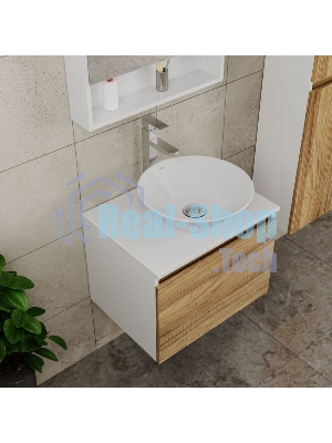 Комплект для ванной, 4 предмета (тумба Bau Dream 60 + раковина BAU D43, белая + смеситель Hotel Still, выпуск клик-клак, хром)