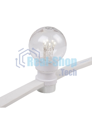 Гирлянда Neon-night LED Galaxy Bulb String 10м, белый каучук, 30 лампx6 LED теплый белый, влагостойкая IP65