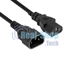 Кабель питания ExeGate Power EC-0,5P (C13->C14, VDE-250V-3*1.0мм2, медь, черный, 16A, 0.5 м)
