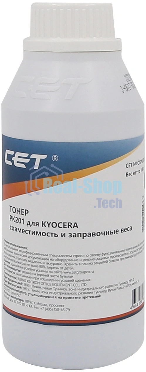 Тонер CET PK201 OSP0201K-100 черный бутылка 100гр. для принтера Kyocera ECOSYS P6030cdn/M6026cdn