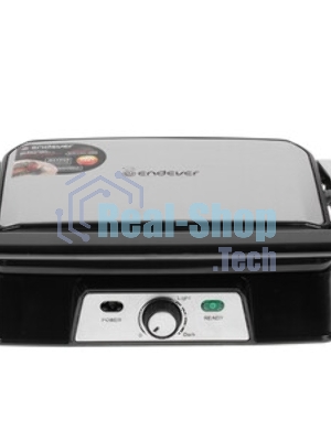 Гриль-пресс электрический Endever Grillmaster 220, серебристый/черный