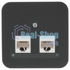 Розетка компьютерная 2-ая компьютерная RJ45, кат.5E, изол. пластина SE Blanca наруж Антрацит