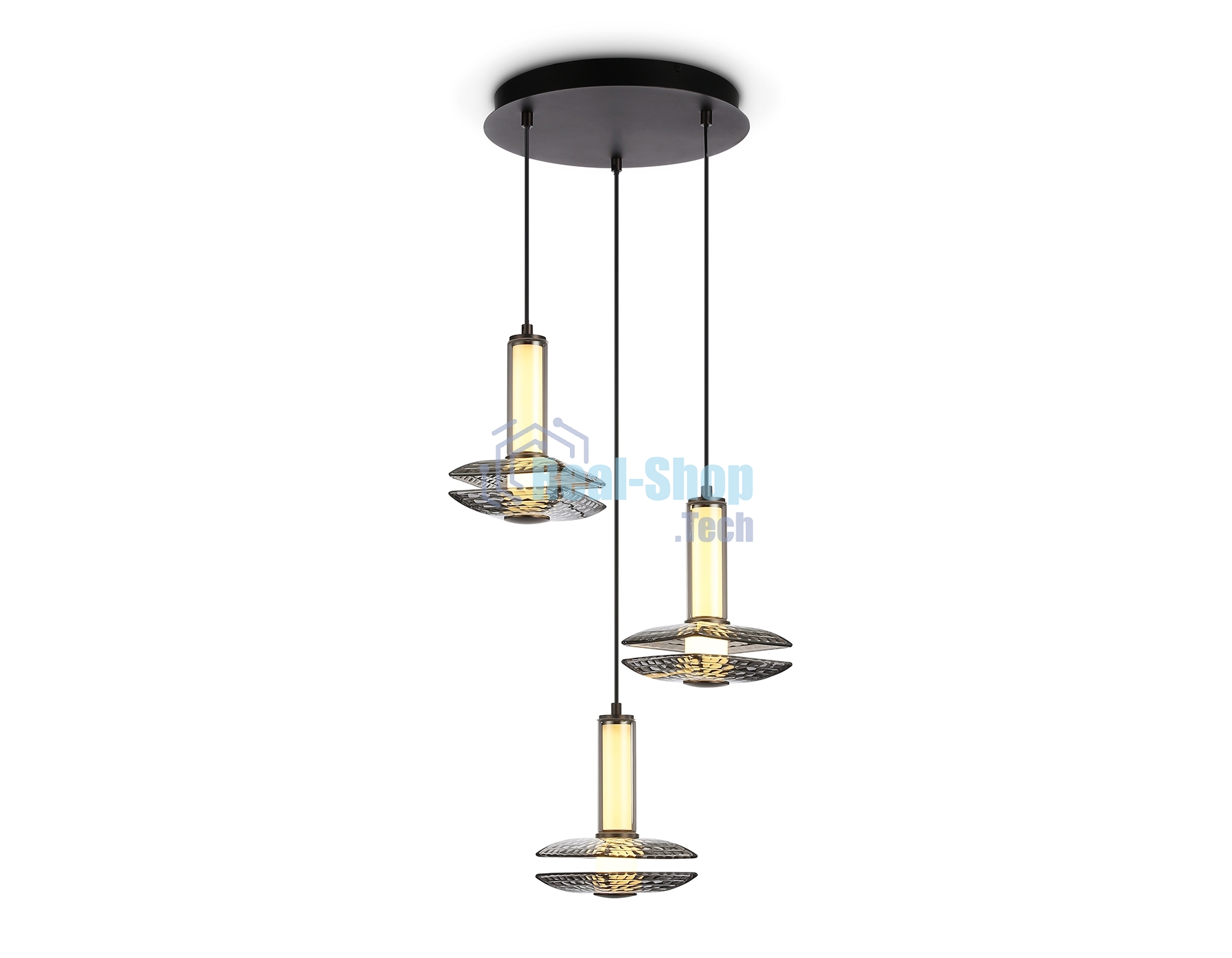Подвесной светодиодный светильник Ambrella light LH31012/3 GR/SM серый/дымчатый 35W 3000K D450*1790
