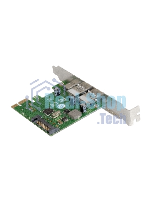 Контроллер ExeGate EXE-323 PCI-E 2.0, 2*USB 3.0 ext + 1*Type-C, разъем доп.питания (OEM)