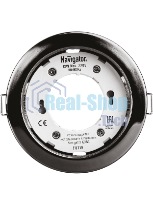 Светильник Navigator NGX-R1-005-GX53 IP20 черный хром