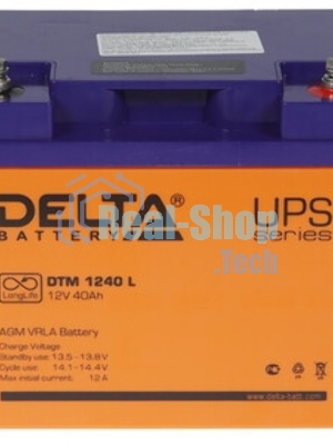 Батарея для ИБП Delta DTM 1240 L (12V, 40Ah) с увеличенным сроком службы (10 лет)