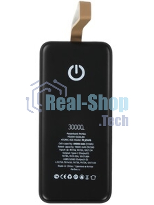 Портативный аккумулятор Perfeo Powerbank Atomic Age 30000 mAh/LED дисплей/PD + QC 3.0/Type-C/2 USB/Выход: 5A, max 22.5Wчерный (PF_E1478)