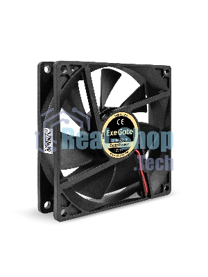 Вентилятор 12В DC ExeGate ExtraPower EP09225S2P (92x92x25 мм, Sleeve bearing (подшипник скольжения), 2pin, 2600RPM, 32dBA)