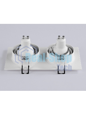 Встраиваемый поворотный точечный светильник Ambrella light TN102745/2 WH белый IP20 GU5.3/2 180*95*25