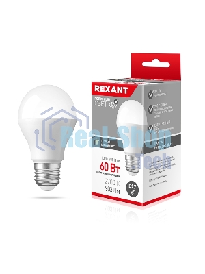 Лампа светодиодная Rexant груша A60 9,5 Вт E27 903 лм 2700 K теплый свет