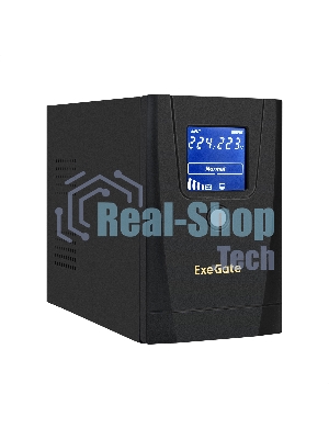 Источник бесперебойного питания ExeGate Power Smart ULB-650.LCD.AVR.1SH.2C13 650VA/360W, LCD, AVR,1*Schuko+2*C13, металлический корпус, черный