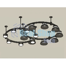 Светильник Ambrella light XR92221101/16 SBK/PBK/FR черный песок/черный полированный/белый матовый GX53