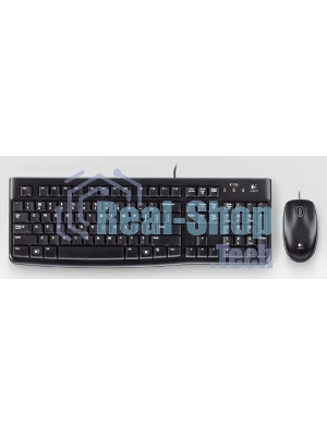 Комплект клавиатура+мышь Logitech MK120 проводной, USB, 1000 DPI, чёрный(заводская гравировка)