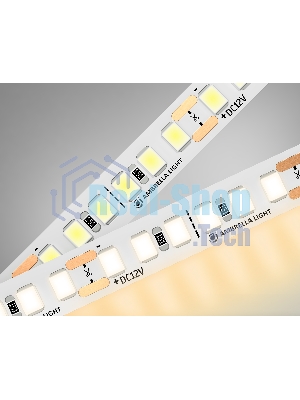 Светодиодная лента Ambrella light GS1301 2835 180Led/ 14.4W m/ 12V IP20 3000K/ 5000*8*1.2mm (2 конт.)
