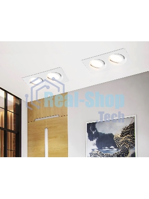 Встраиваемый поворотный точечный светильник Ambrella light TN102745/2 WH белый IP20 GU5.3/2 180*95*25