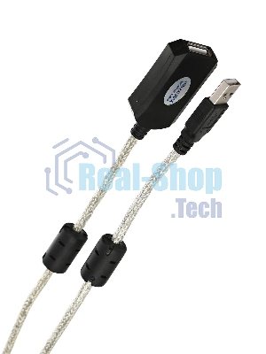 Кабель VCOM VUS7049-15M Кабель-адаптер USB2.0-repeater, удлинительный активный Am-->Af 15м
