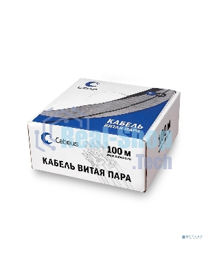 Кабель витая пара UTP (U/UTP) Cabeus UTP-4P-Cat.5e-SOLID-LSZH-100 категория 5e, 4 пары (24 AWG), одножильный, оранжевый, LSZH, нг(А)-HF, (100 м)
