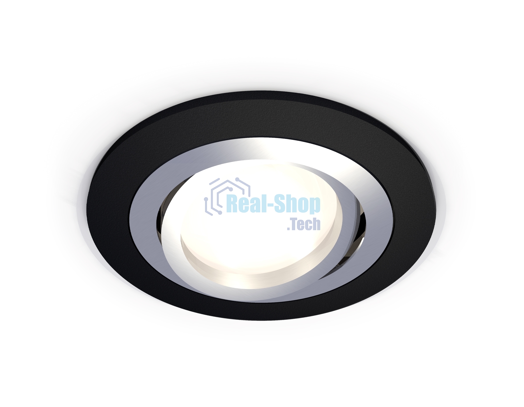 Комплект встраиваемого поворотного светильника Ambrella light XC7622082 SBK/PSL черный песок/серебро полированное MR16 GU5.3 (C7622, N7003)