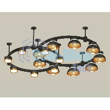 Светильник Ambrella light XR92221110/16 SBK/PYG/CL черный песок/золото желтое полированное/прозрачный GX53