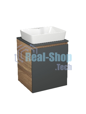 Тумба Bau Dream Blackwood 50 графит, раковина BAU Cerama 48х37 белая