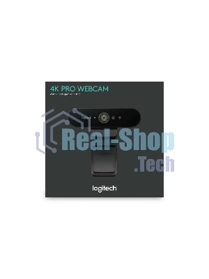 Веб-камера Logitech Brio 4K HDR 3840x2160, 30 кадр/с, USB Type-A, микрофон (2 шт, шумоподавление), автоматическая фокусировка, автоосвещение, HDR, шторка приватности, универсальное крепление