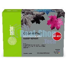 Чернила Cactus CS-GI-490SET (1х135 мл, 3х70 мл) голубой/пурпурный/желтый/черный набор 4x345мл для Canon PIXMA G1400/G1410/G1411/G2400/G2410/G2411/G3400/G3410/G3411/G4400/G4410/G4411