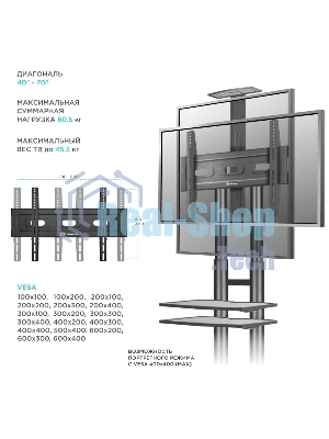 Стойка для телевизора с кронштейном ONKRON TS1552 40