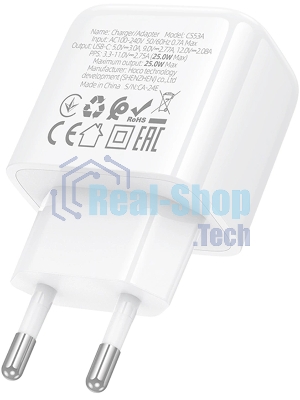 Сетевое зарядное устройство Hoco CS53A Surplus 25W 3A (PD) белый