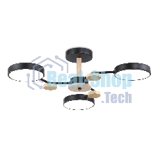 Светильник Ambrella light FL4857/3 BK/WD черный/дерево 54W 3000-6000K D660*170 (без ПДУ)