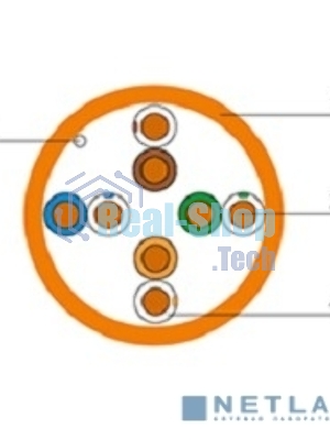 Кабель витая пара UTP (U/UTP) Cabeus UTP-4P-Cat.5e-SOLID-LSZH-100 категория 5e, 4 пары (24 AWG), одножильный, оранжевый, LSZH, нг(А)-HF, (100 м)