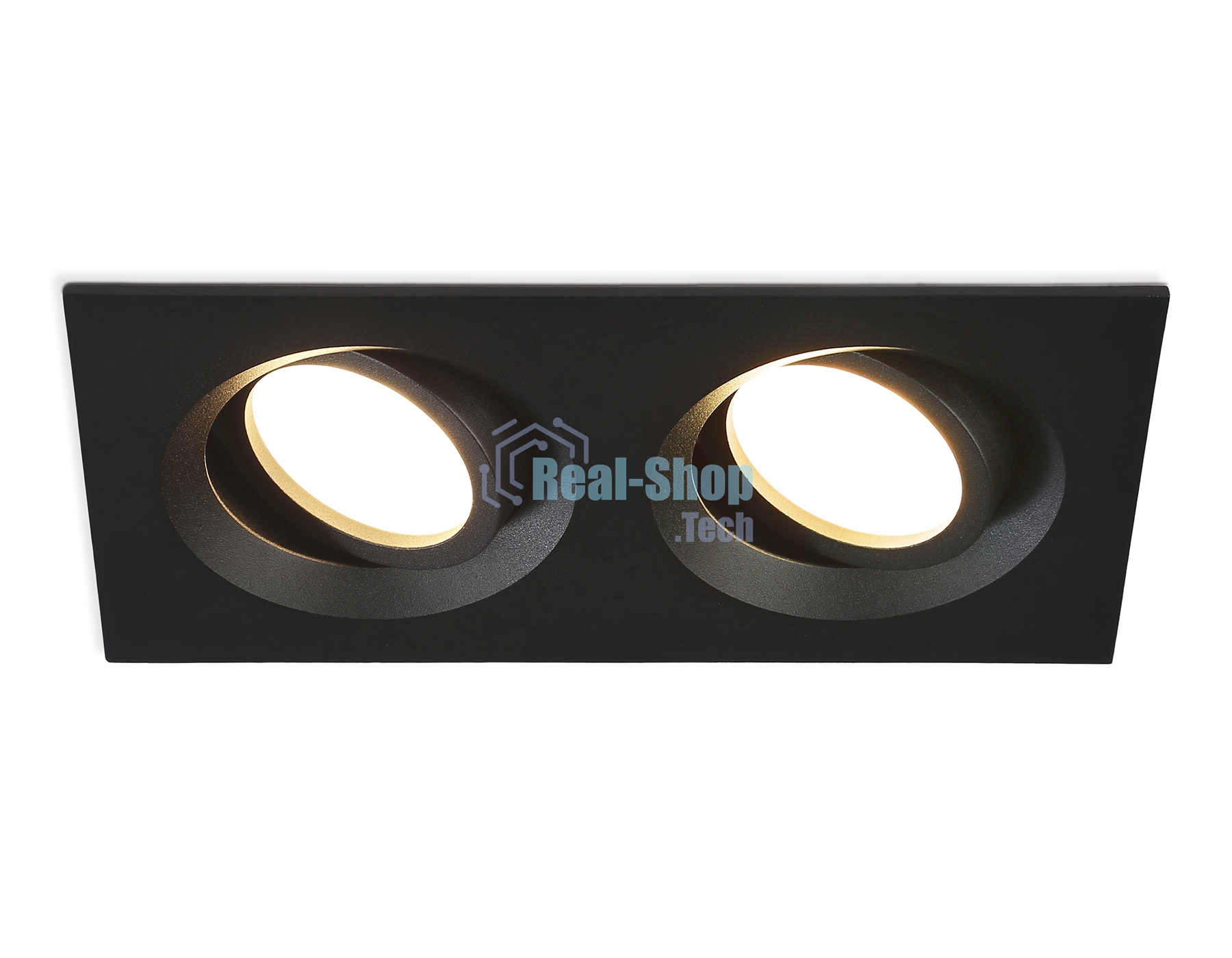 Встраиваемый поворотный точечный светильник Ambrella light TN102746/2 BK черный IP20 GU5.3/2 180*95*25