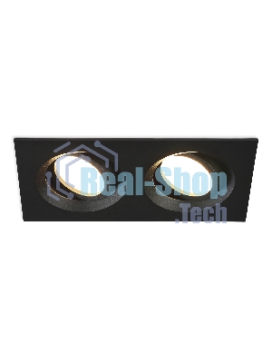 Встраиваемый поворотный точечный светильник Ambrella light TN102746/2 BK черный IP20 GU5.3/2 180*95*25
