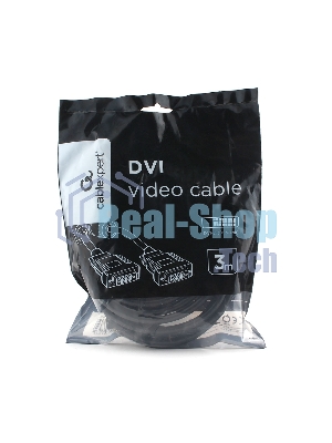 Кабель DVI-D dual link Cablexpert CC-DVI2L-BK-10, 25M/25M, 3.0м, CCS, черный, экран, феррит.кольца, пакет