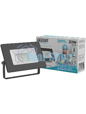 Прожектор светодиодный Gauss Elementary 30W 2695lm 4000К 200-240V IP65 черный LED