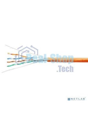 Кабель ExeGate FTP 4 пары кат.6 медь, 23AWG, экран, бухта 305м, оранжевый, LSZH
