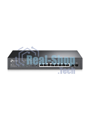 Коммутатор TP-Link JetStream 10-Port Gigabit Smart Switch with 8-Port PoE+, 8× Gigabit PoE+ Ports, 2× Gigabit SFP Slots, 802.3at/af, 150 W PoE Power, 1U 13-inch Rack-mountable Steel CaseIntegration with Omada SDN Controller, 802.1Q VLAN, STP/RSTP/MSTP, IGMP Snoopi