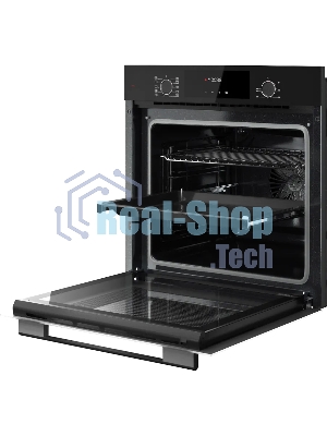 Встраиваемый духовой шкаф Kuppersberg HF 609 B, High-Tech, объем 80 л, 10 режимов работы, телескопические направляющие, цифровой таймер, 2 стекла в дверце, утапливаемые переключатели, энергоэффективность А, черный