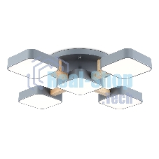 Светильник Ambrella light FL4882/5 GR/WD серый/дерево 90W 3000-6000K 675*675*110 (без ПДУ)