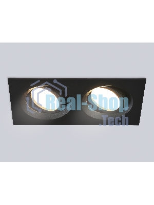Встраиваемый поворотный точечный светильник Ambrella light TN102746/2 BK черный IP20 GU5.3/2 180*95*25