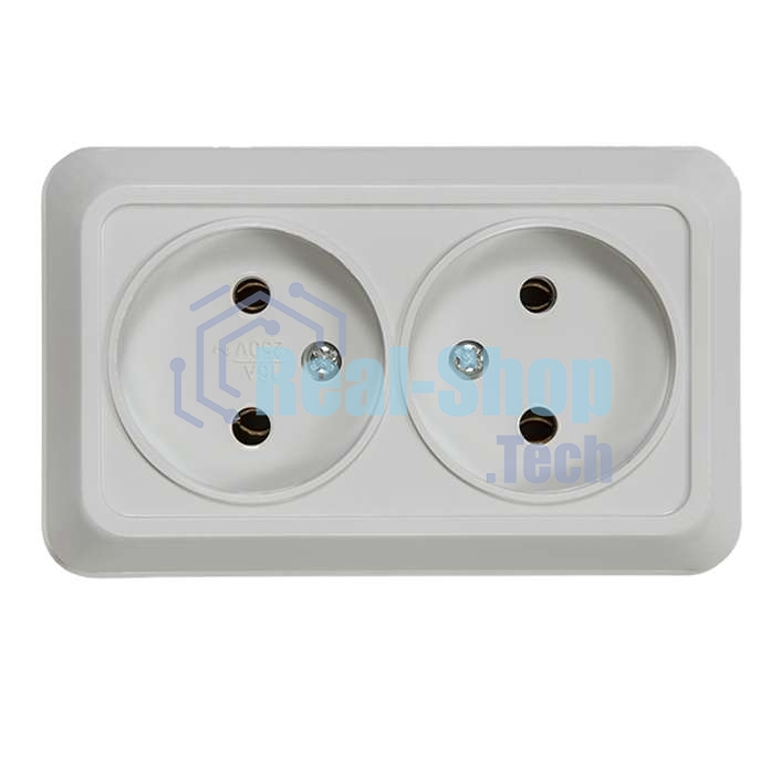 Розетка 2-м BOLLETO накл. 7102 белый ASD/IN HOME 4680005959822